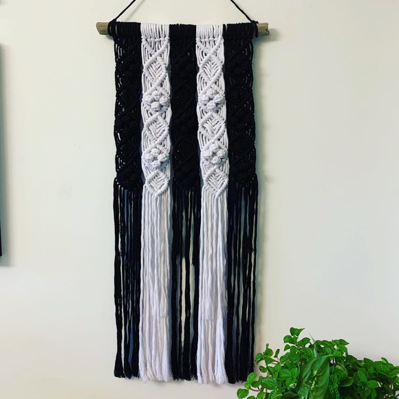 Other - Black and White Macrame Wall Hanging